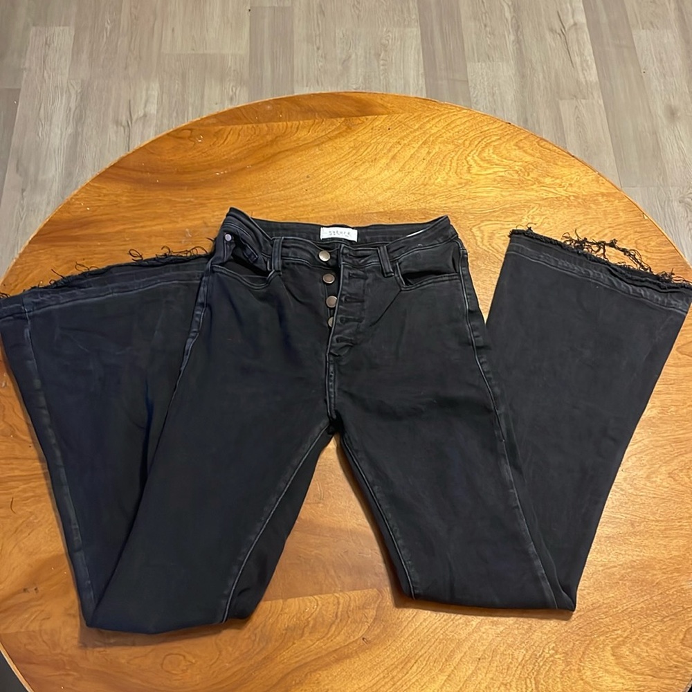 Black bellbottom jeans